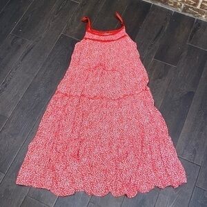 Easel red floral midi dress